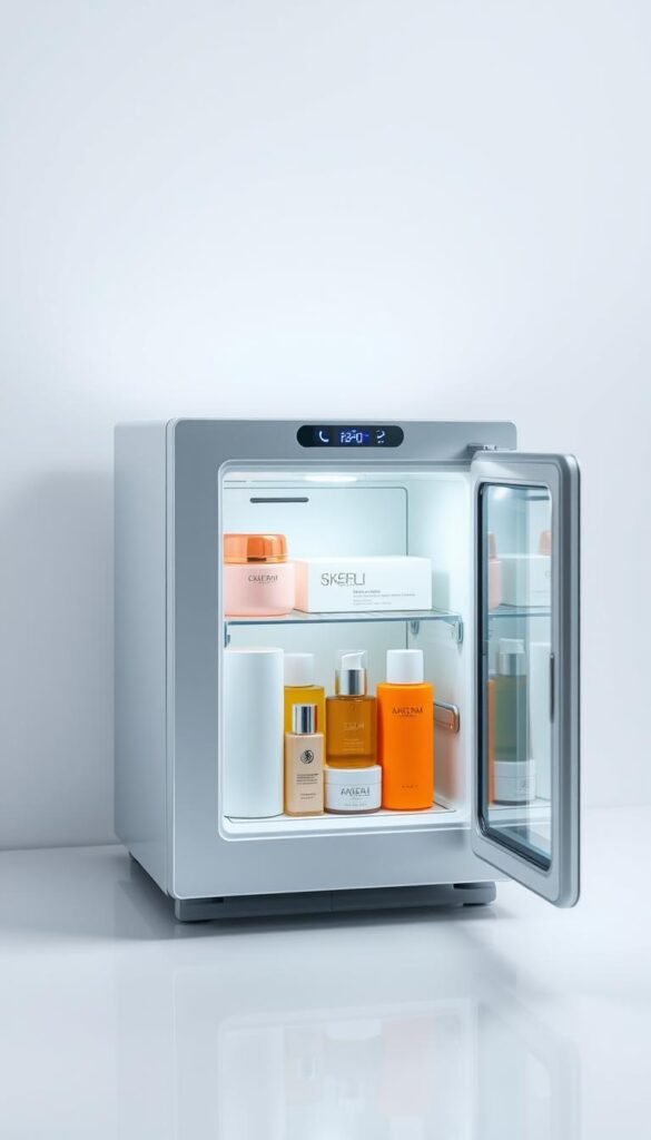 mini skincare fridge features