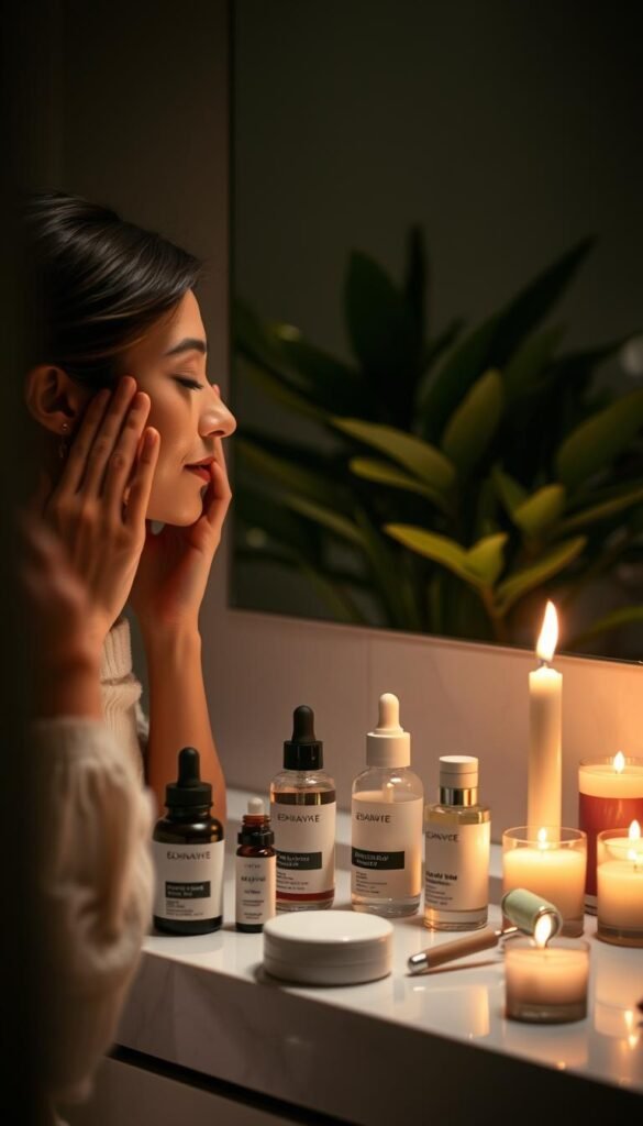 night skincare aesthetic
