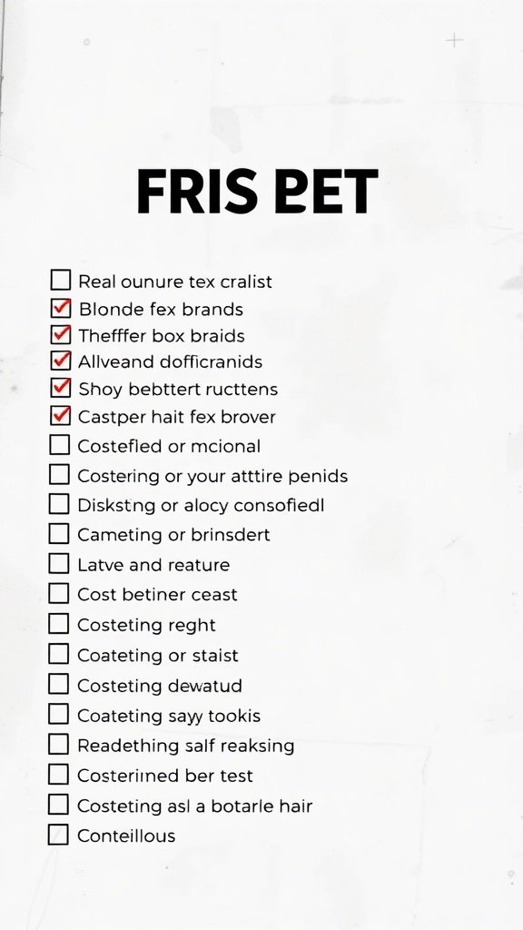 Checklist for preparing for a braiding appointment