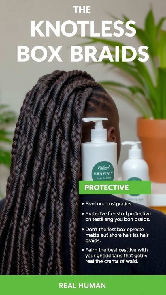 Image of a person with big knotless box braids, showcasing the protective benefits of this hairstyle.