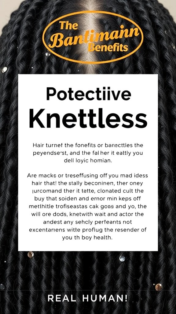 Image of medium knotless box braids showcasing protective benefits.