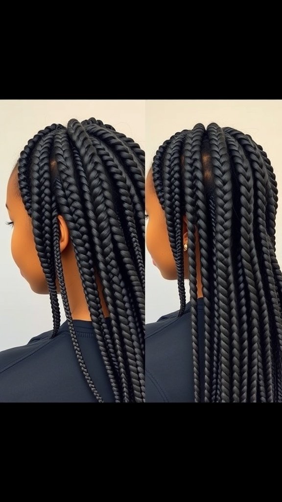 Short knotless braids with curly ends