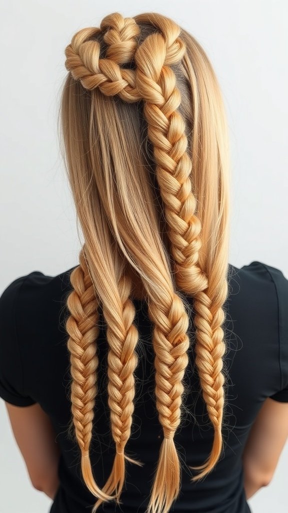 A woman with blonde knotless braids styled in a chic way.