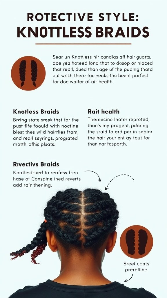 Image of a person with knotless braids showcasing their neat and elegant style.