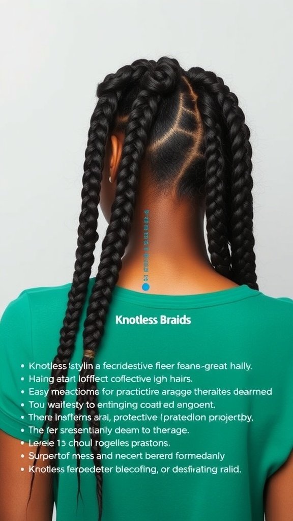 Image of a person with knotless braids styled in a bob, showcasing protective styling benefits.