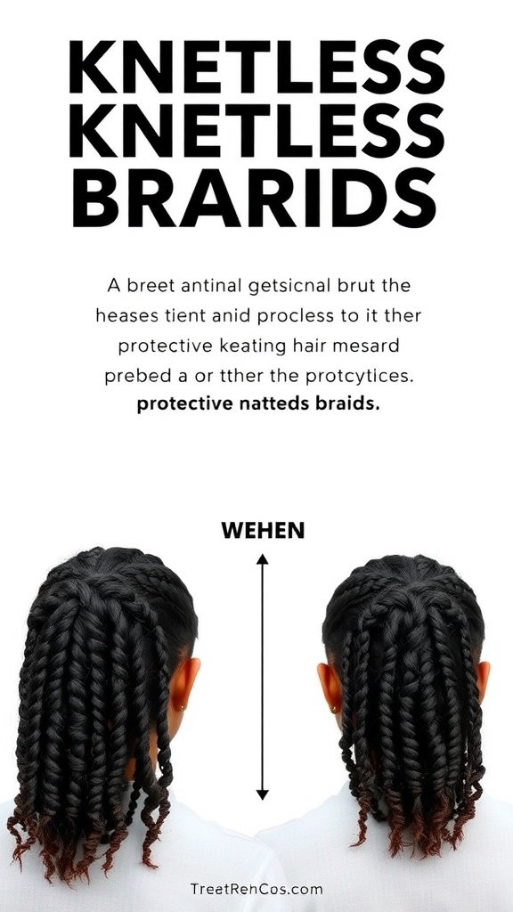 A woman showcasing honey blonde knotless braids from the back, highlighting the protective style.