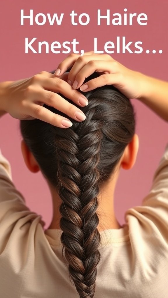 A person with a braided hairstyle, focusing on the back of the head.