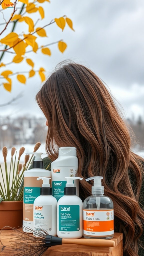 A collection of hair care products for maintaining honey blonde knotless braids.