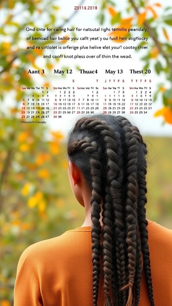 A woman with medium boho knotless braids, showcasing a stylish protective hairstyle in a natural setting.