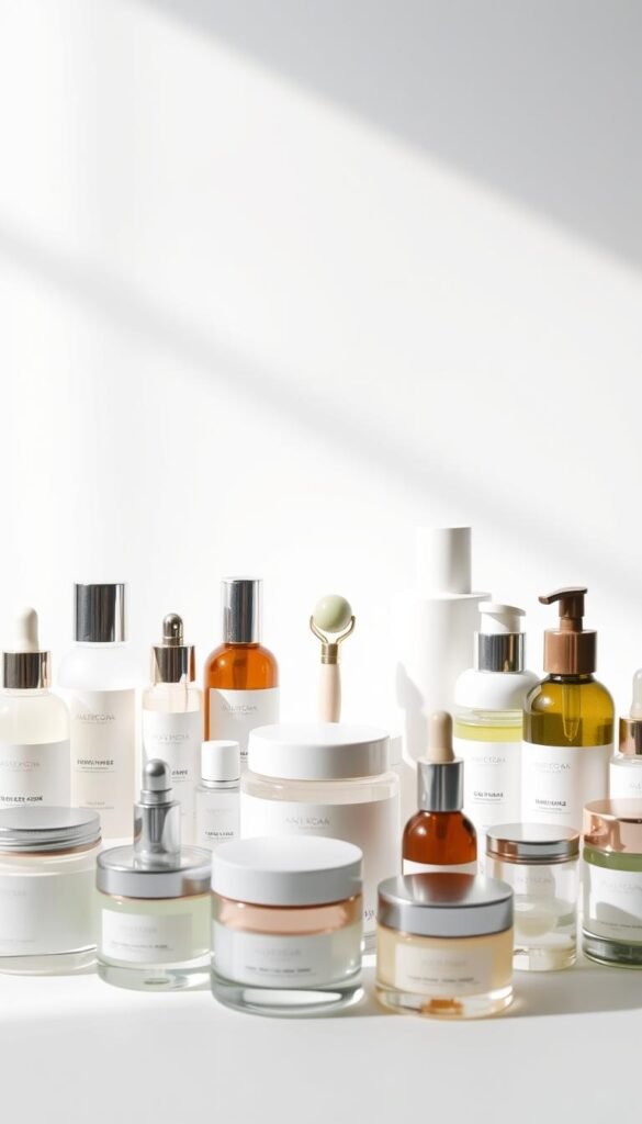 skincare routine products
