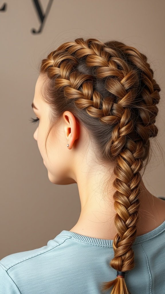 A close-up view of a woman with beautifully styled jumbo boho knotless braids.