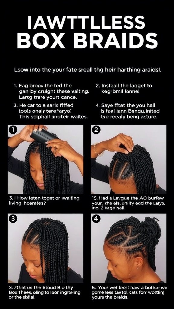 Step-by-step guide for installing large knotless box braids