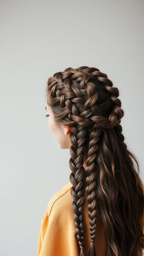 A woman with beautifully styled knotless braids featuring curls.