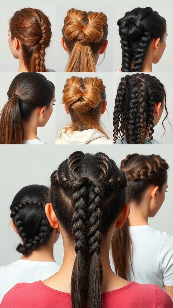 Different styles of medium knotless braids showcasing versatility and creativity.