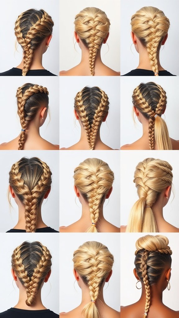 Various styles of blonde knotless box braids
