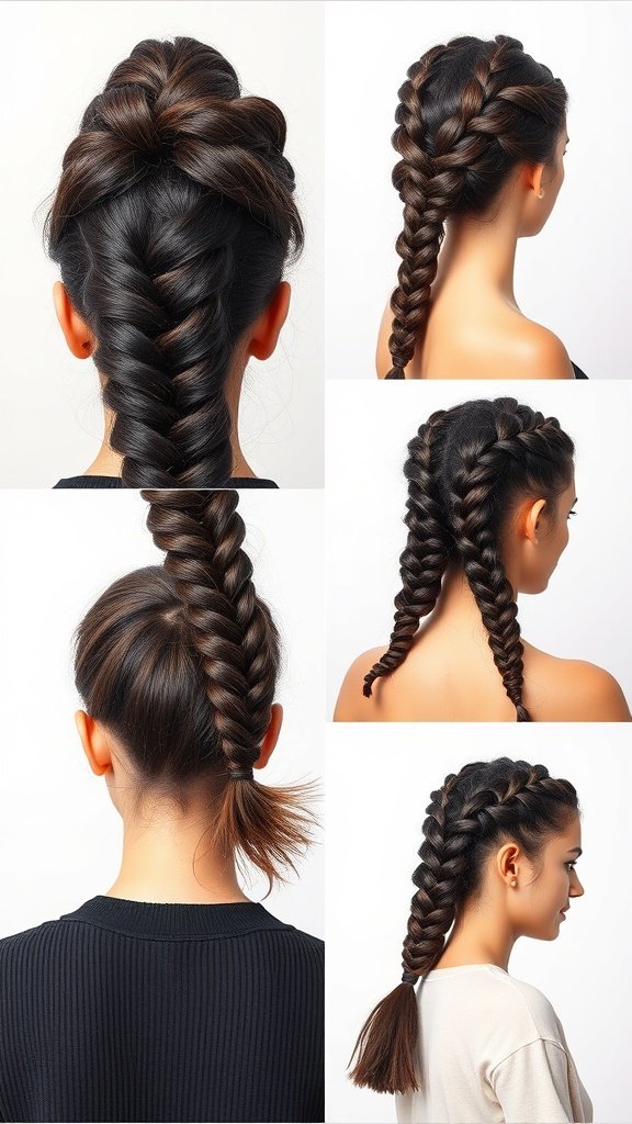 Various styles of XS knotless braids showcasing different looks and techniques.