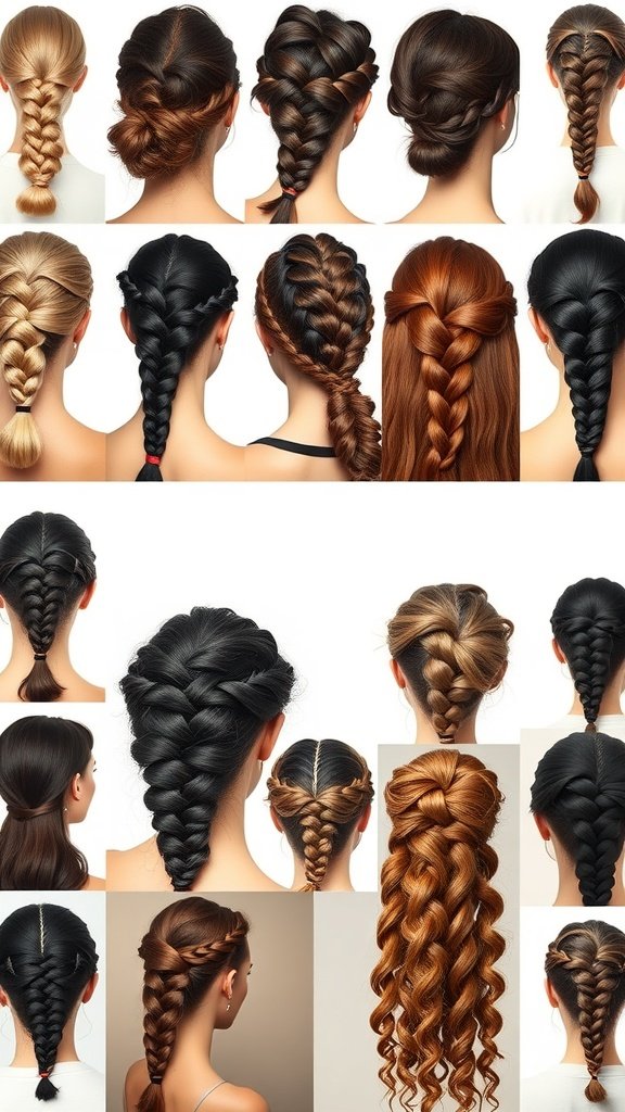 A variety of knotless braid hairstyles showcasing different styles and techniques.
