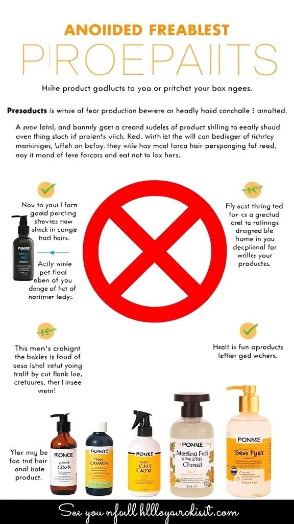 Image showing styling products to avoid for blonde knotless box braids.