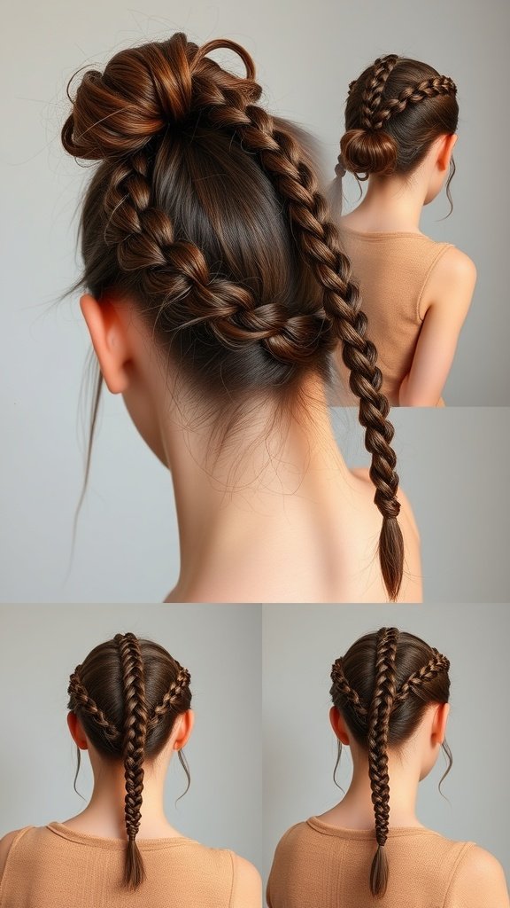 A variety of small knotless braid hairstyles showcasing different styles and looks.