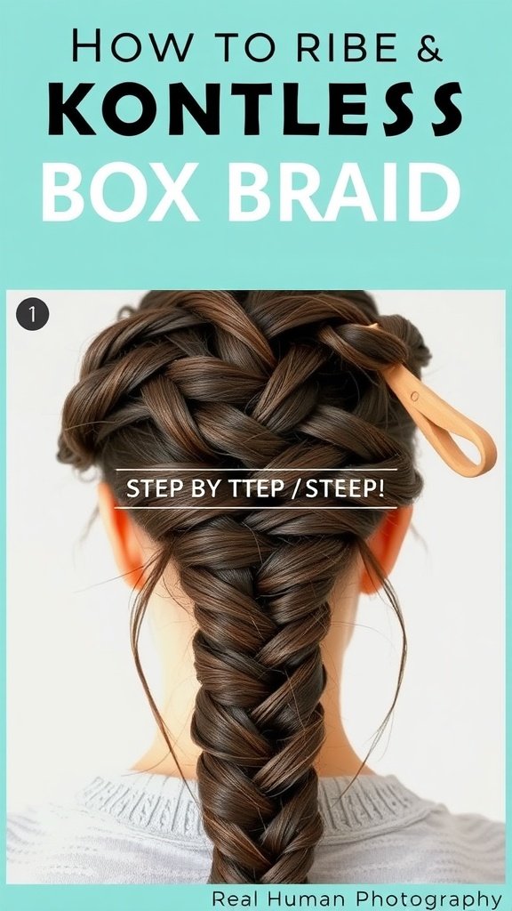 A close-up of a beautifully braided knotless box braid hairstyle, showcasing the technique and neatness.