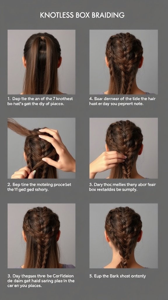 Step-by-step guide to knotless box braiding process