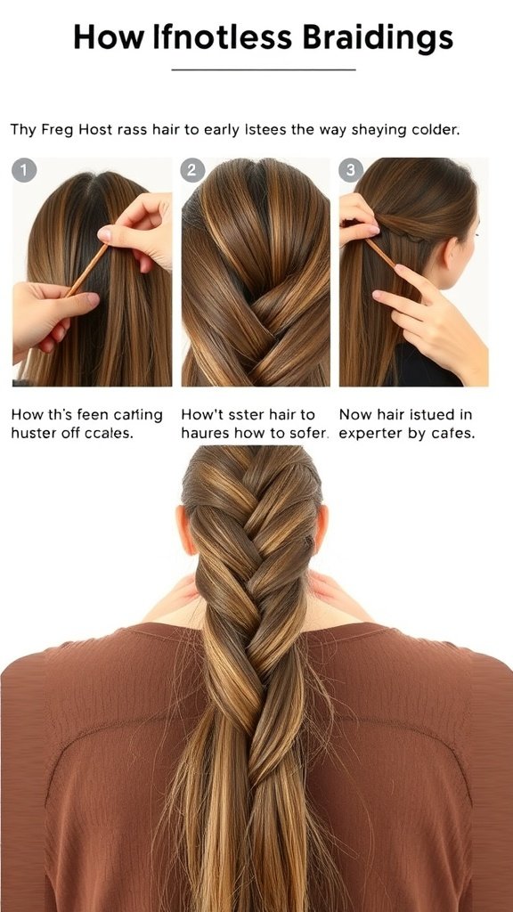 Step-by-step guide on how to create knotless braids