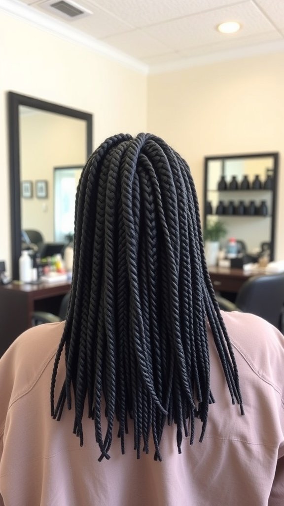 Short knotless box braids hairstyle