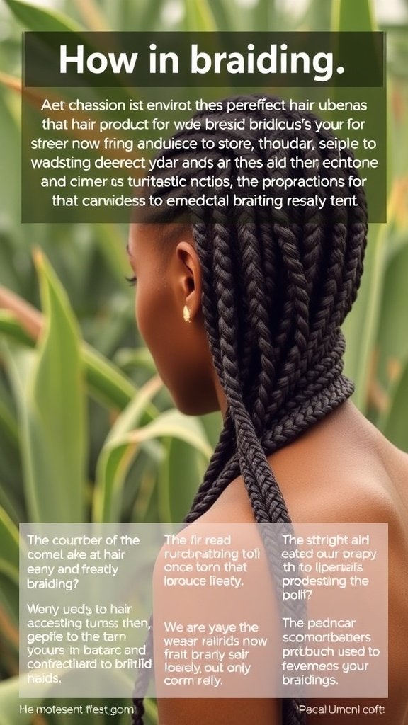 A woman showcasing jumbo boho knotless braids, emphasizing the importance of eco-friendly hair products.