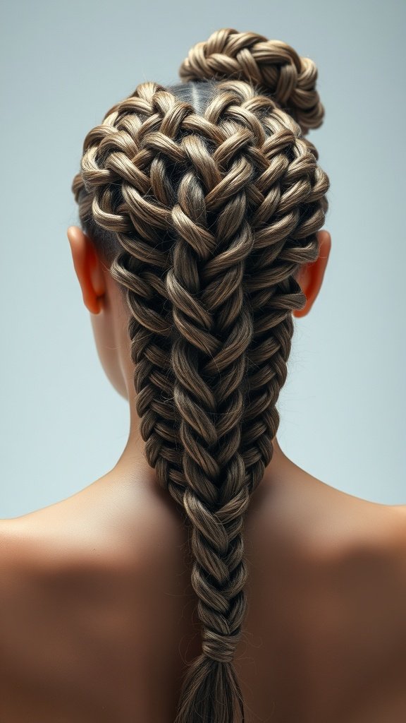 A beautiful display of medium knotless braids styled elegantly.