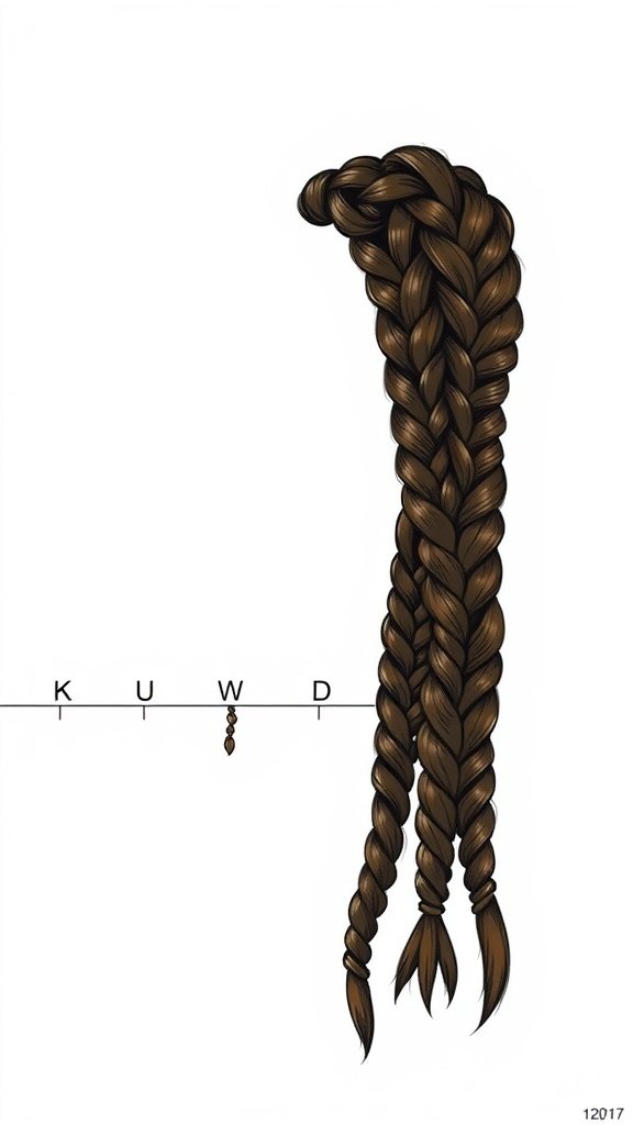 Illustration of honey brown knotless braids