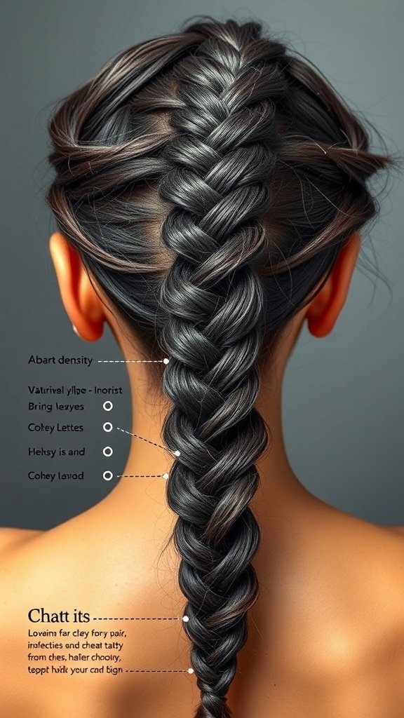 A close-up of a beautifully styled jumbo knotless box braid showcasing hair density.