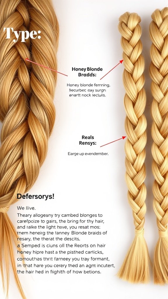 Image showing honey blonde knotless braids with different thicknesses