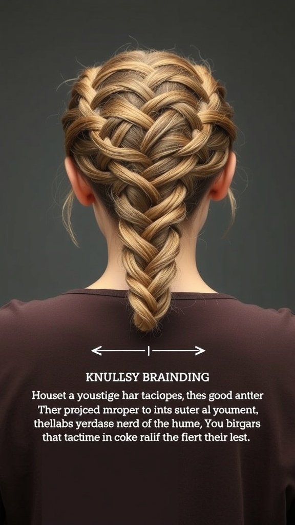 A close-up of a person's back showing beautifully styled blonde knotless braids.