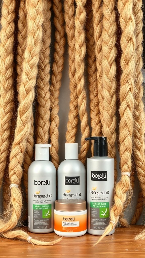 Hair products for maintaining honey blonde knotless braids