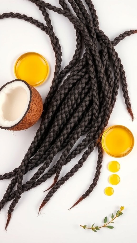 Natural oils and braided hair for hair care