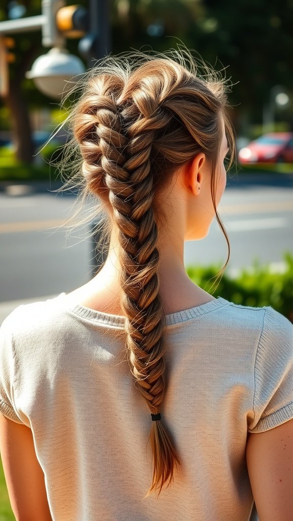 A woman with large boho knotless braids styled in a casual look.