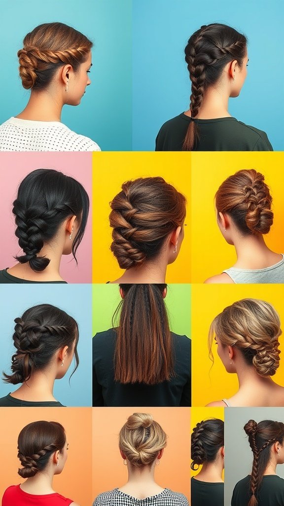 A collage of various knotless braid styles showcasing versatility and creativity.