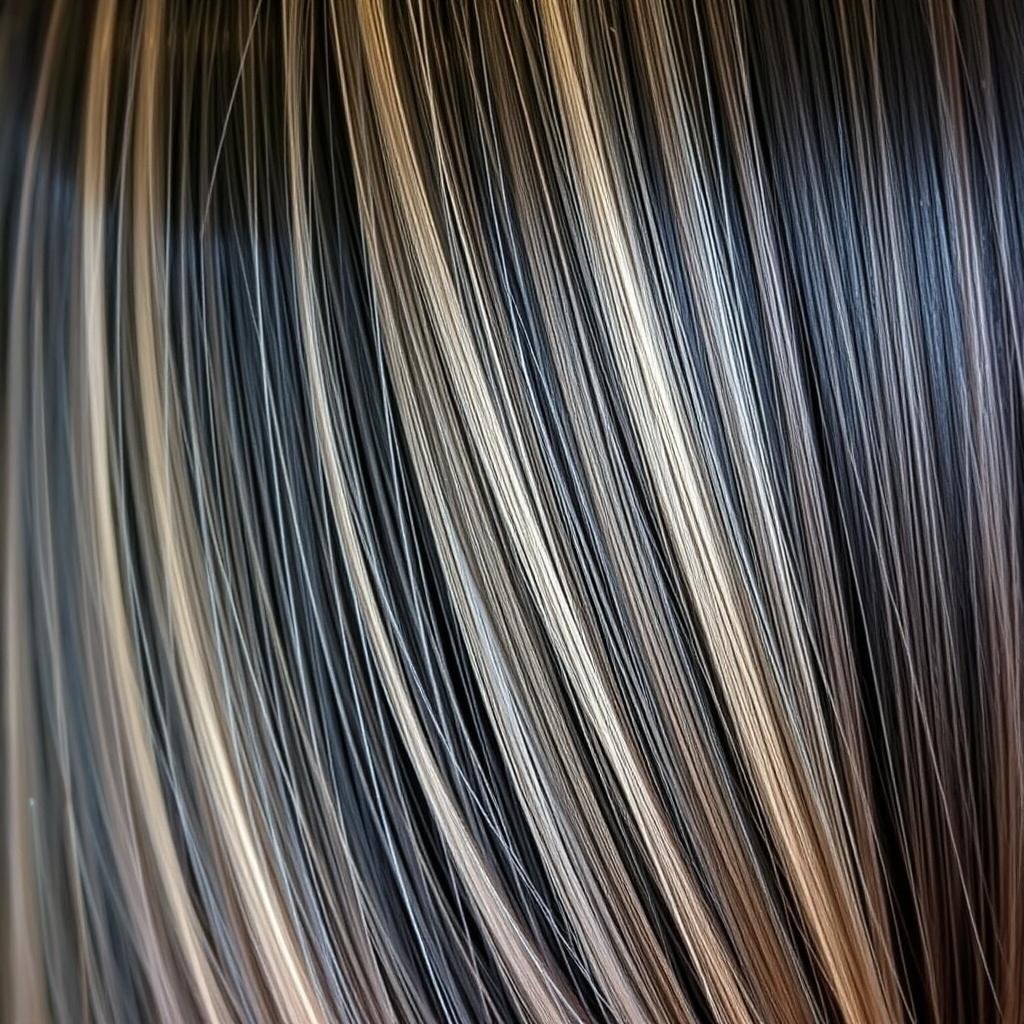 Black hair with subtle ash brown highlights Black hair with subtle ash brown highlights