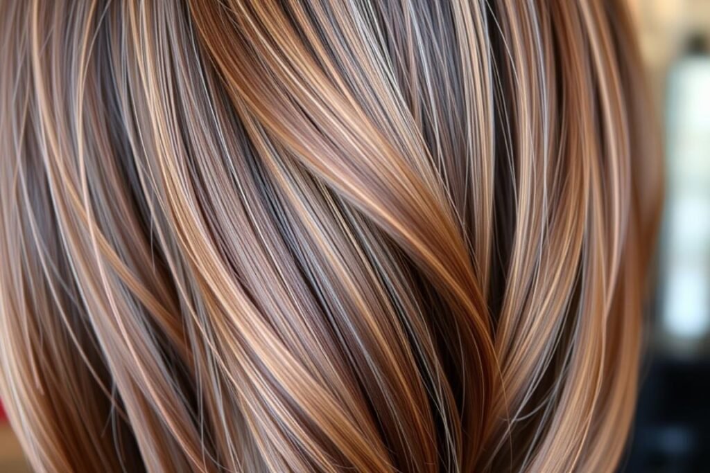 Brown hair with copper peekaboo highlights Brown hair with copper peekaboo highlights