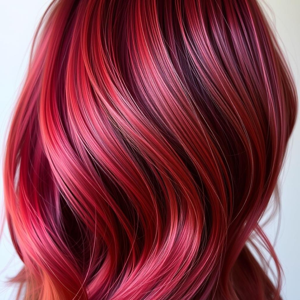 Cherry cola hair color on light brown base showing vibrant red undertones Cherry cola hair color on light brown base showing vibrant red undertones