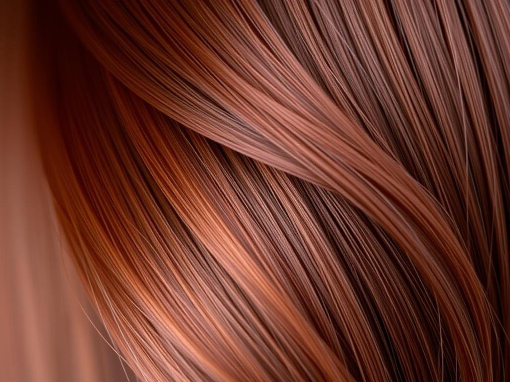 Close-up of brown red hair color showing the interplay of brown base with red undertones Close-up of brown red hair color showing the interplay of brown base with red undertones