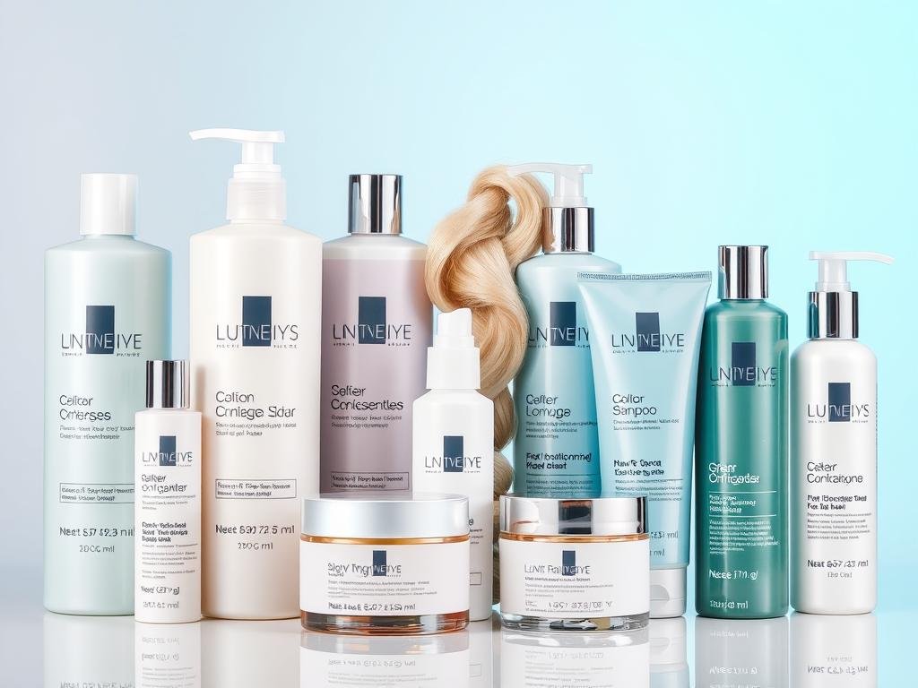 Collection of color-safe hair products for blonde hair
