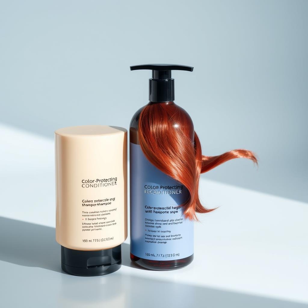 Color-protecting shampoo and conditioner for red hair