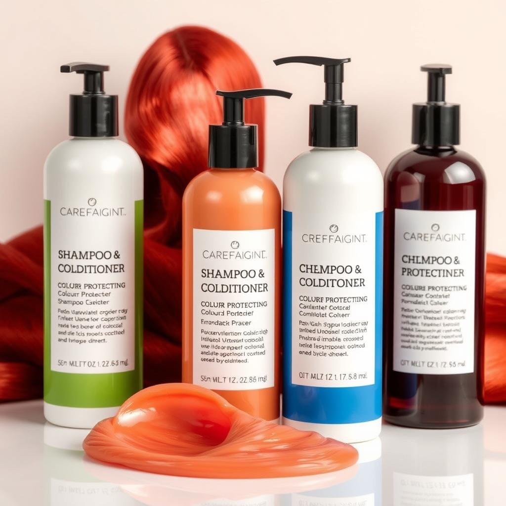 Color-protecting shampoo and conditioner specifically for red hair