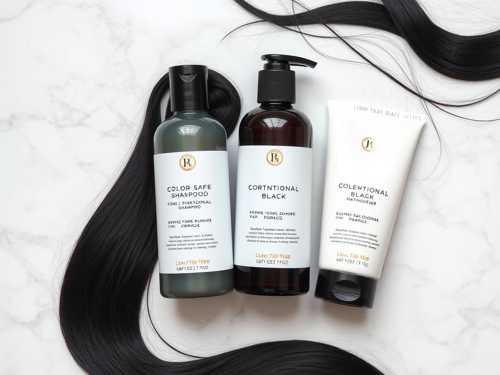 Color-safe hair products for dimensional black hair