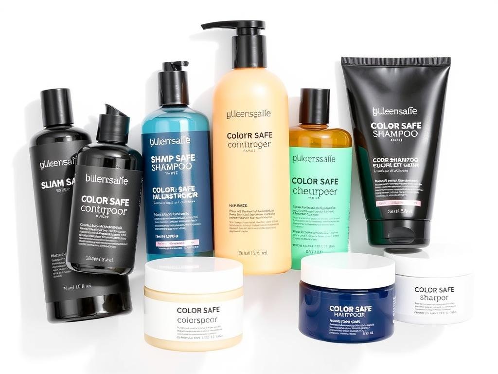 Color-safe shampoo and conditioner for dark brown hair with peekaboos