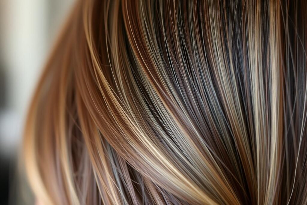 Dark hair with blonde peekaboo highlights Dark hair with blonde peekaboo highlights