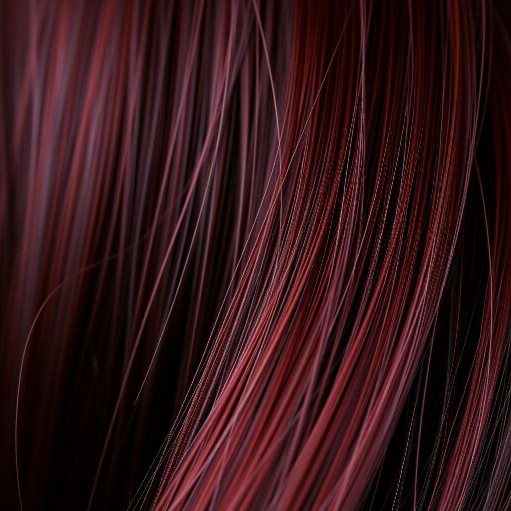 Dark red hair with subtle highlights creating dimension Dark red hair with subtle highlights creating dimension