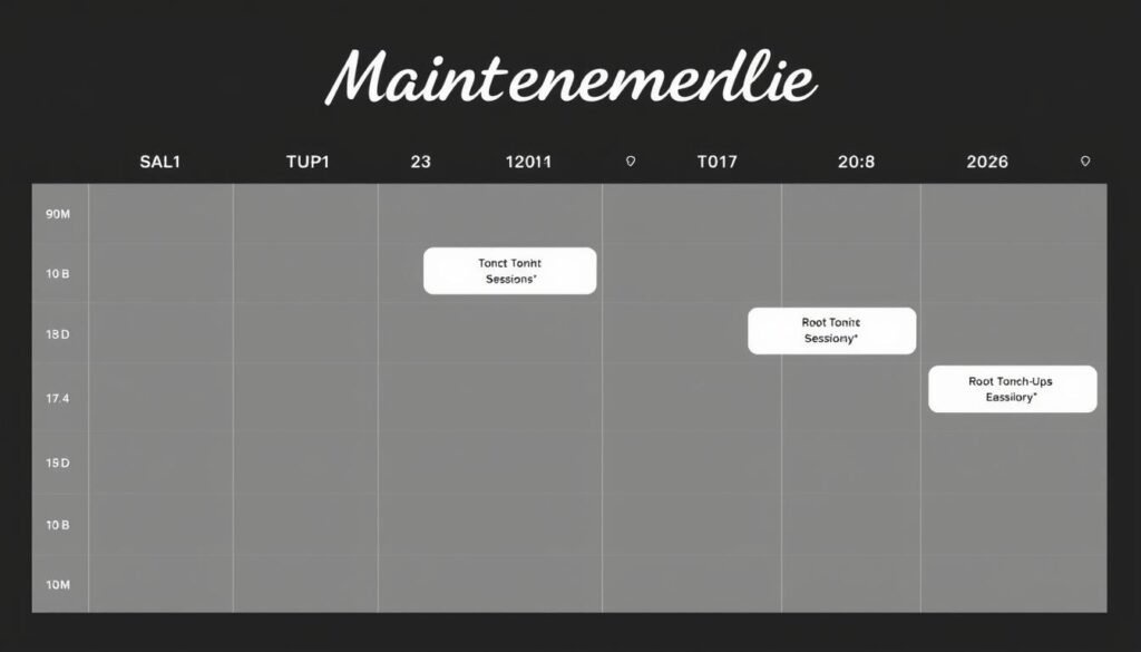 Maintenance schedule for black hair with blonde highlights