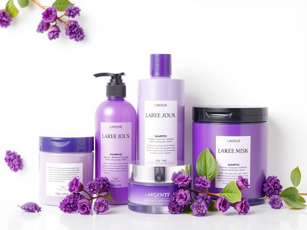 Purple color depositing products including shampoo, conditioner and mask